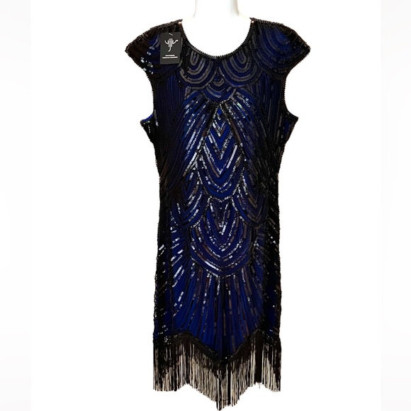 Vision for Innovation Dresses & Skirts - Flapper Roaring 20s dress sequins fringe Great Gatsby costume party Halloween